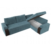 Угловой диван Николь (велюр бирюзовый коричневый) - Изображение 1